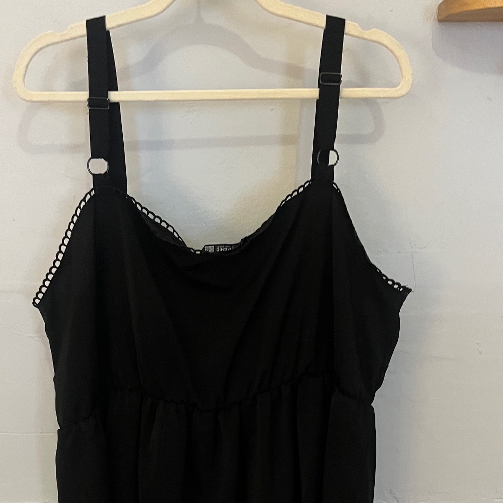Black Tank Top With Cutout Design